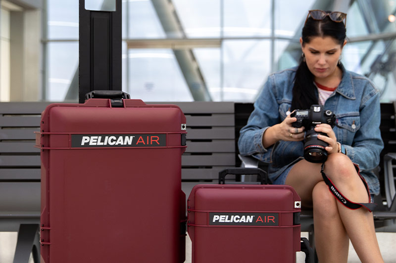 pelican air oxblood travel camera case