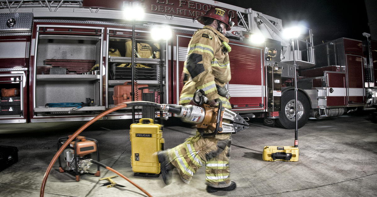 pelican firefighter rescue cases remote lights